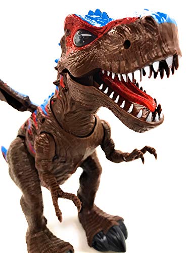 Remote Control Walking Dinosaur Toy Figure T Rex Battery Operated T Rex Walking Dinosaur w/ Walking Movement , Light Up Eyes , Realistic Dinosaur Sounds & Remote Control , Kid Pet Toy Animal - Thumbnail 3