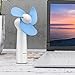 CestMall Mini Handheld Fan, USB Powered Electric Fan for Home Office Travel Camping Fishing, Soft Sponge Desk Fan for Kids (Blue)