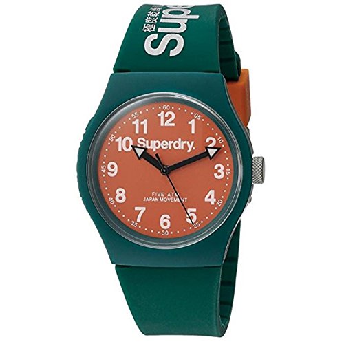 Superdry 'Urban' Quartz Plastic and Silicone Dress Watch, Color:Green (Model: SYG164ON)