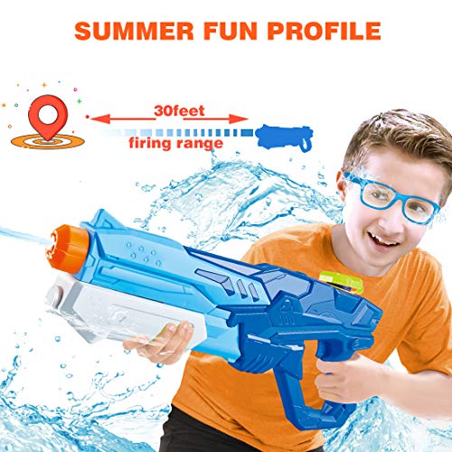 FREE TO FLY Water Blaster Squirt Guns Toys - 2 Pack 600cc High Capacity Water Outdoor Fighting Toy in Summer Swimming Pool and Beach Party for Kids Adults Boys and Girls - Thumbnail 2