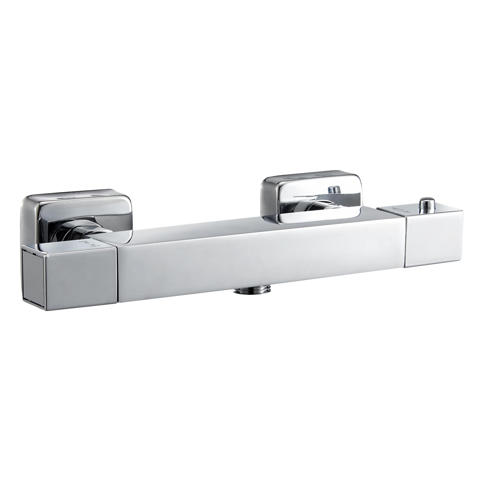 Hapilife Square Thermostatic Bar Shower Mixer Modern Chrome Valve, Only 1 Outlet(Suitable for Handheld Shower), Hot & Cold Water Mixer Constant Temperature Control for Bathroom