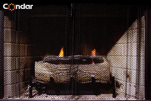 Condar Enhance the style of your fireplace with a mesh screen. Fireplace Mesh Screen Curtain. 36" High. Includes two panels, each 24" wide.