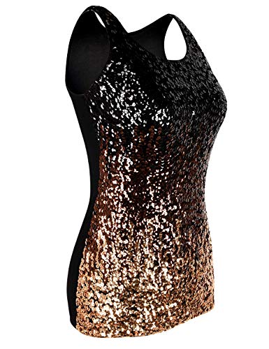 Women's Sparkly Sequin Tank Top - Shimmer Glam Party Vest For Clubs & Special Events