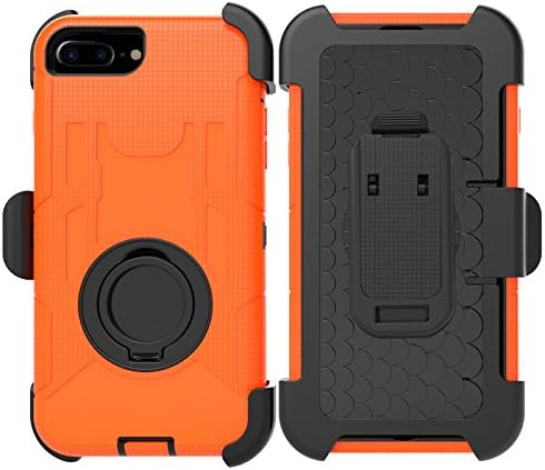 iPhone 7 Plus Case, Jeccy Dual Layer Full-body Shock Proof Hybrid Heavy Duty Armor Defender Protective Back Splint Case With 360° Rotating Kickstand for iPhone 7 plus 5.5 inch