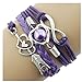 DOINSHOP Bracelet, Infinity Chain Cuff Jewelry Antique PU Leather Bracelet Charm (Purple)