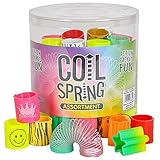 1.5” Coil Spring Assortment- 72 Pieces Coil Springs - Party Favors, Gift Ideas, Carnival Prizes, Goody Bag Fillers, Stocking Stuffers, Easter Basket Treats, Class Rewards, Playtime Activity