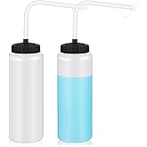 Domensi 2 Pack 1 Liter Sports Water Bottle with Long Straw Hockey Football Lacrosse 34 Oz Water Bottle Easy Squeeze Plastic Use with Sport Helmet in Football Baseball(Translucent,No Printed)