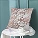 oFloral Marble Throw Pillow Covers Rose Gold Rock Stone Surface Natural Marble Slab Decorative Square Pillow Case 18