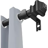 Curtain Rods for Windows 35-47 inch, 5/8 inch Matte Black Curtain Rod with Brackets Adjustable Telescoping for Bedroom Kitchen Study Living Room