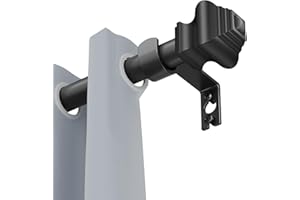 BRUNTTYPE Curtain Rods for Windows 32-48 inch, 5/8 inch Matte Black Curtain Rod with Brackets Adjustable by Splicing for Bedroom Kitchen Study Living Room(32" or 48")