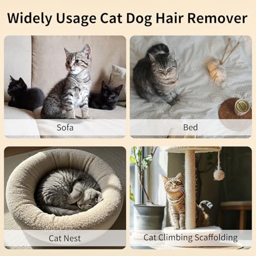 Kunoli 2PCS Pet Hair Remover Glove, Static Pet Hair Removal Glove, Dual-Sided Grooming Gloves, Reusable Pet Hair Removal for Washing Deshedding Grooming, Suit for Sofa Carpet Clothing