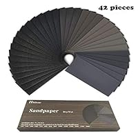 Sandpaper 120 To 3000 Assorted Grit Sandpaper for Wood Furniture Finishing,9 x 3.6 Inches,Dry or Wet Sanding, Metal Sanding and Automotive Polishing Wood Furniture Finishing sandpaper,42 pcs