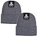 2 Pack Classic Solid Color Ski & Winter Cuff Beanie Skull Cap for Men or Women