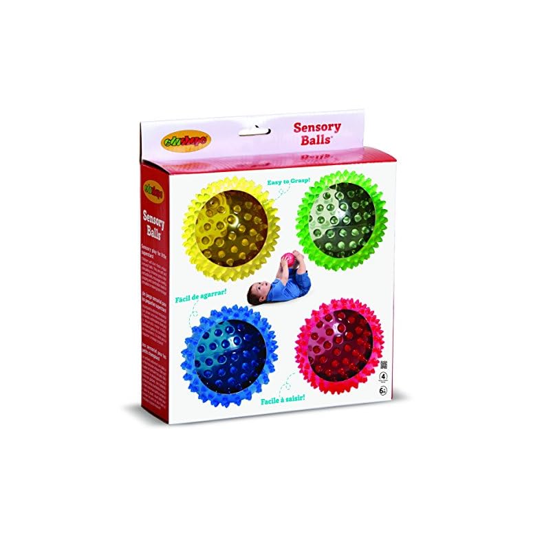 Edushape The Original Sensory Balls for Baby – 4” Transparent Color Baby Balls That Help Enhance Gross Motor Skills for…