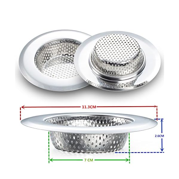 Fengbao 2PCS Kitchen Sink Strainer - Stainless Steel, Large Wide Rim 4.5" Diameter - Image 6
