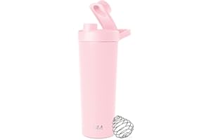 Simple Modern Stainless Steel Shaker Bottle with Ball 24oz | Metal Insulated Cup for Protein Mixes, Shakes and Pre Workout | 