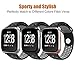 NO1seller Top Fitbit Versa Bands for Women Men Small Large, Soft Silicone Sport Strap Replacement with Ventilation Holes for Fitbit Versa Fitness Smart Watch (Black/Gray, Large:6.7-8.9