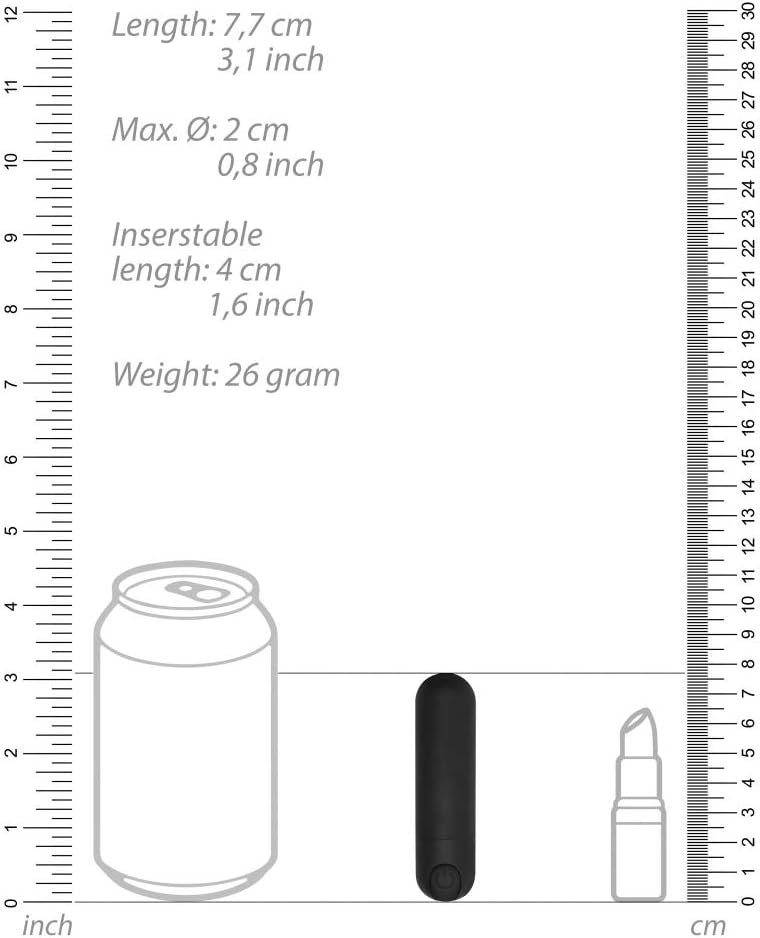 Shots 7 Speed Rechargeable Bullet, Black, 31 g - Image 5