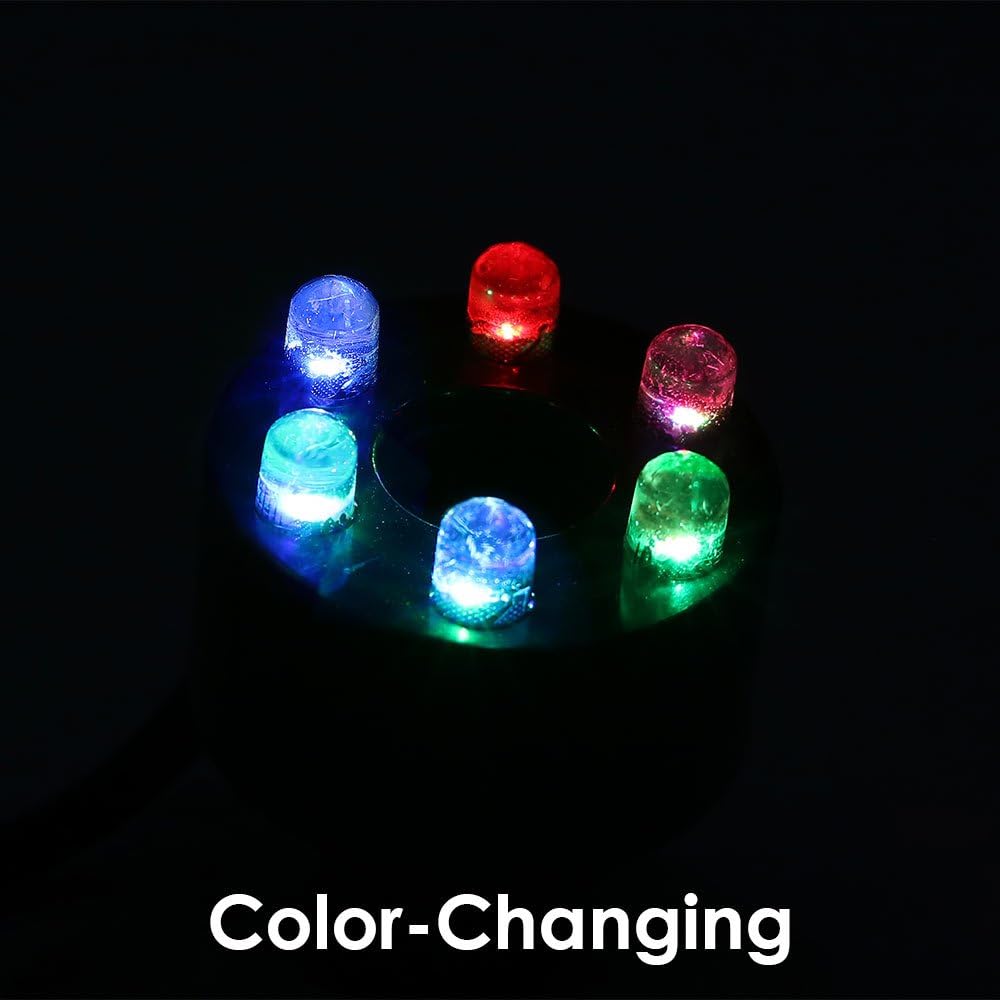 Sunnydaze Fountain Pump with 6 Multi-Color LED Light Ring and Transformer, Use for Small Fountains, Aquariums, or Birdbaths, 12 Volt, 40 GPH: Sunnydaze Decor: Sports & Outdoors