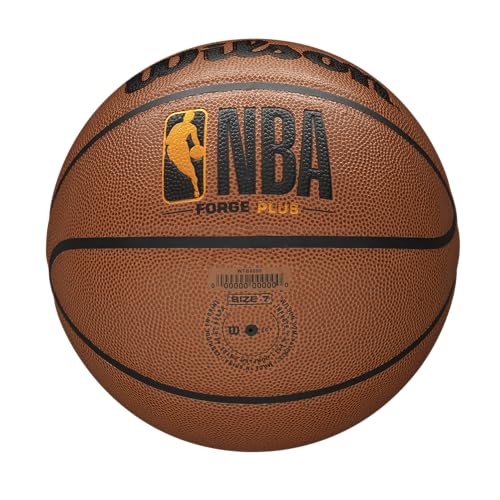 WILSON NBA Forge Series Indoor/Outdoor Basketball - Forge Plus, Brown, Size 7 - 29.5