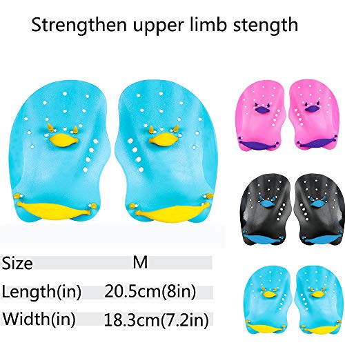 Joso Swim Paddles, Hand Fin with Adjustable Strap, Swimming Paddles Swimming Training Aid Improve Swimming Speed for Man & Women (Blue)
