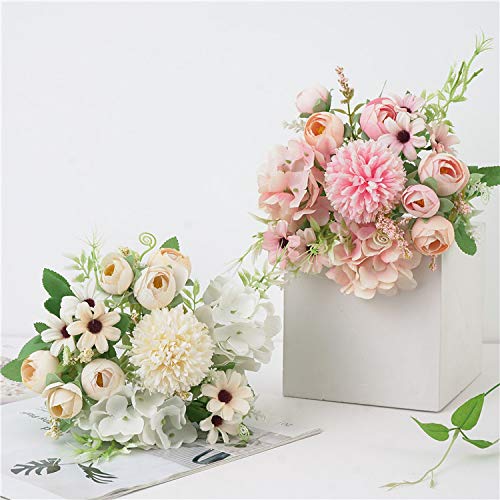 Fake Flowers for Decoration,Hydrangeas Fake Flowers,White Flowers