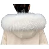 Modelshow Faux Fur Hood Trim Replacement Collar Detachable Scarf Wrap for Coat Sweater Jacket