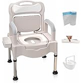 Bedside Commodes, Bedside Toilet, Commode Chair, Height Adjustable Adult Potty Chair for Seniors, Portable Toilets for Home Use, Suitable for People with Disabilities The Elderly & Others