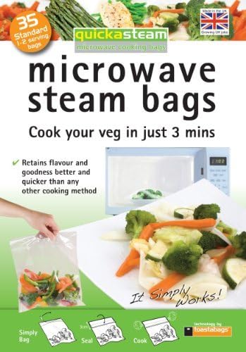 Quickasteam Microwave Cooking Bags Standard Size 35 Pack