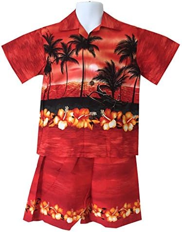Made in Hawaii ! Boy's Assorted Hawaiian Aloha Cabana Shirt Set