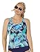 Swimsuits for All Women's Plus Size Blue Purple Swirl Tankini Top