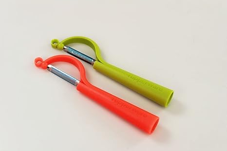 TUPPERWARE Schäler Schälfix neon orange + grün Profischäler Flachschliff P 23038