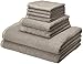 Amazon Basics Quick-Dry Towels 100% Cotton - 8-Piece Set, Platinum