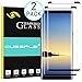 QUESPLE Galaxy Note 8 Screen Protector, 2 Pack Premium Tempered Glass [Bubble Free] [Anti-Scratch] [Case Friendly] 9H Hardness Screen Protector for Samsung Galaxy Note8