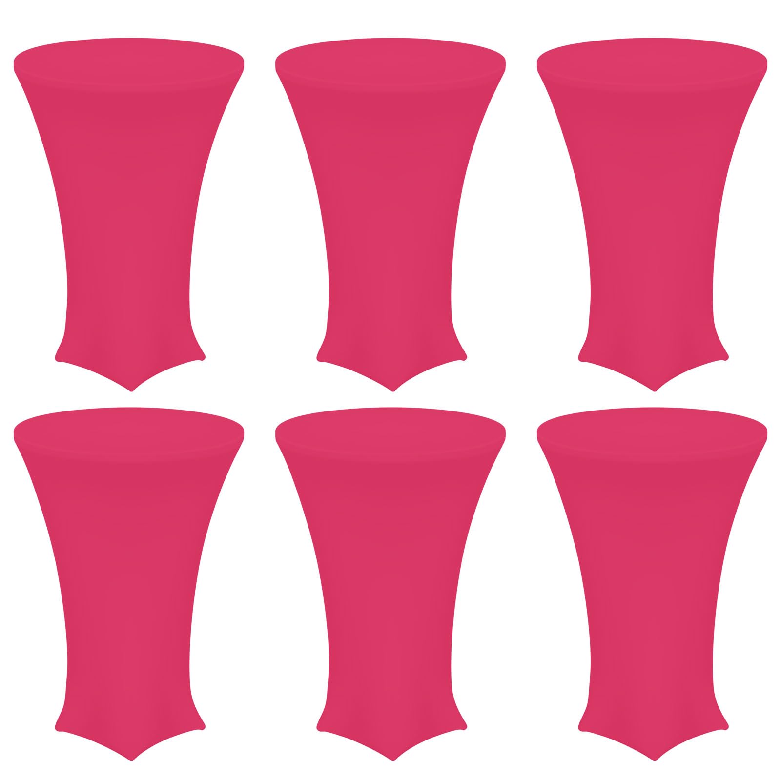 Photo 1 of uxcell 6pcs Round Cocktail Tablecloth 32" x 43", Highboy Spandex Stretch Cocktail Table Cover, Fitted High Top Table for Bar Wedding Party, (Magenta)