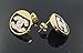 Think Positive Women's Stainless Steel Fashion Jewelry Sets Chain Necklace Pendant Earrings Stud Black Enameled with Rhinestone Gold Plating