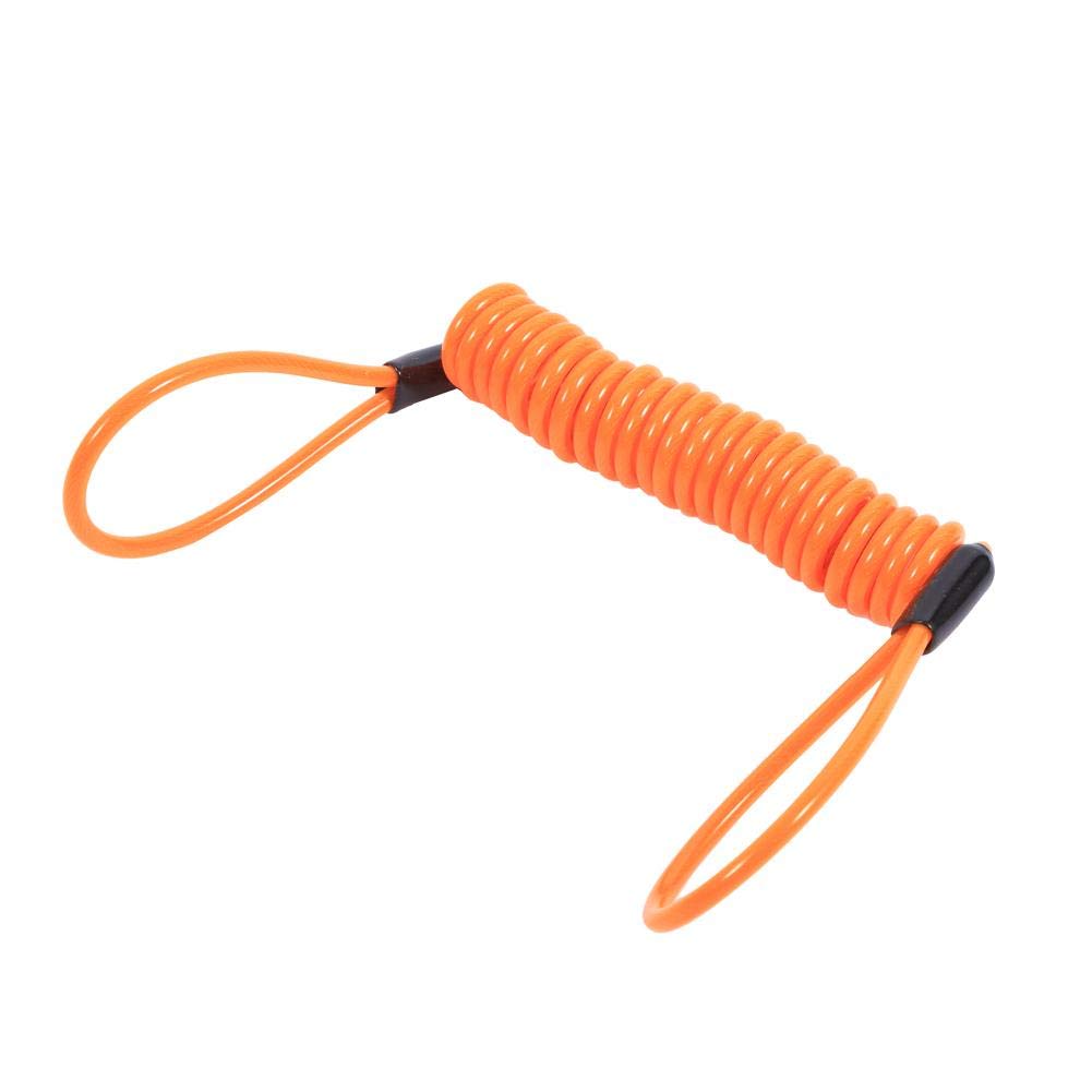 Keenso 1.5m Motorcycle Alarm Spring Reminder Cable Bike Alarm Disc Lock Antitheft Security Spring Reminder Coil Cable Safety Tools Motocicleta (Orange) Auto Tuning