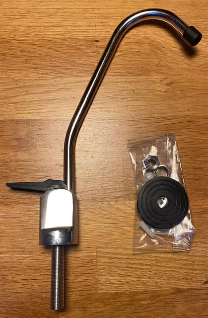 Cool Products Two Bend Lever Operated Drinking Water Faucet c/w 7/16" x 24 UNS Male & 1/4" Push Fitting - Premium Quality Faucet for Caravans, Drinking Fountains, and Kitchen Sinks.