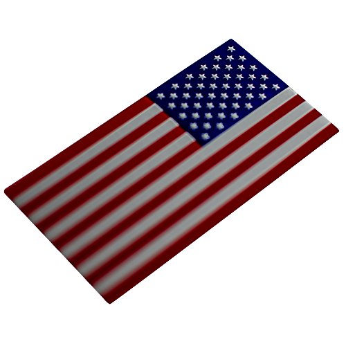 ALUMINUM American Flag Sticker Decal Emblem | perfect for vehicle, truck, car, motorcycle, rv, scooter, or suv 3.18” x 1.75” (Stars on the RIGHT side)