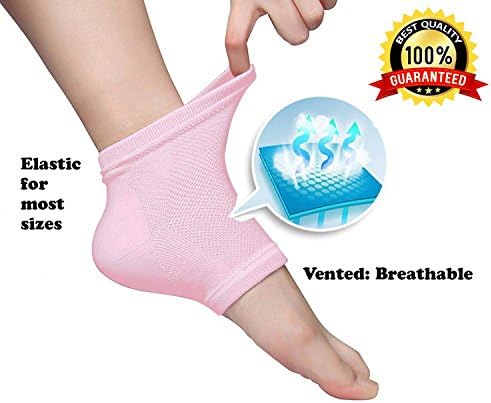 JAPP SPA Vented Moisturizing Gel Heel Socks for Heel Swelling Pain Relief Dry Hard Cracked Repair Cream Foot Care Ankle Support Cushion for Men and Women Free Size Multi Color