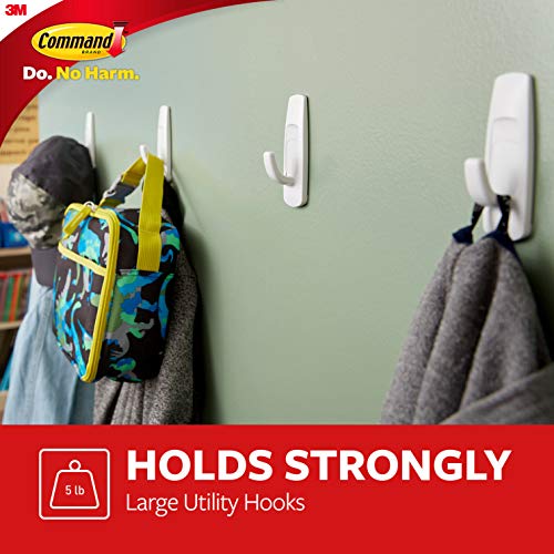 Command Large Utility Hooks, Damage Free Hanging Wall Hooks with