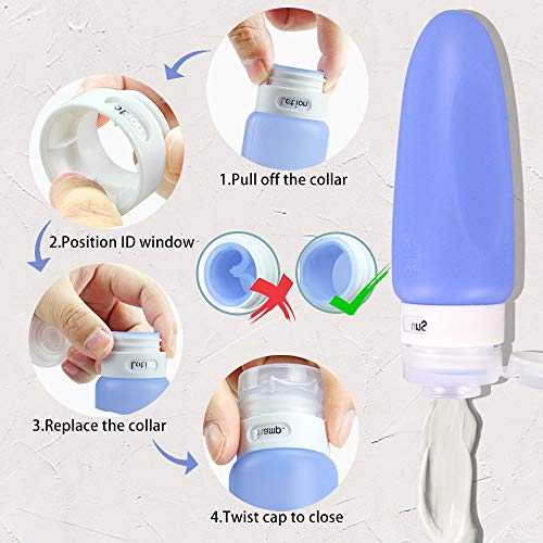 Travel Bottles, Wedama Leakproof Silicone Travel Containers with 6 Pcs TSA Approved Squeezable 3/2/1.25oz Travel Bottles & Accessories for Cosmetic Shampoo Conditioner Lotion Soap Liquids Toiletries - Thumbnail 2