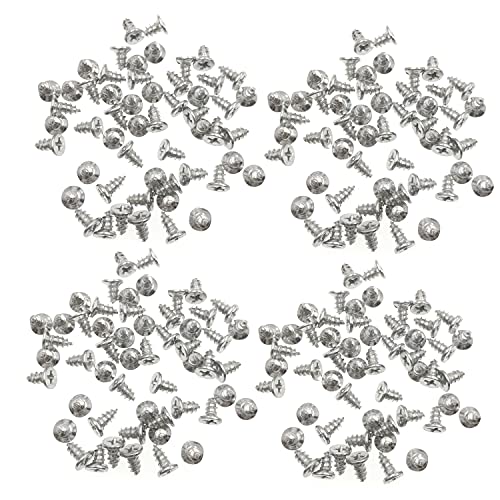 JZK 200 x Edelstahl Flachkopf Kreuzschlitz Holzschraube M4 x 8 mm Befestigungsschrauben selbstschneidende Schrauben