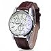 ABC Men's Luxury Fashion Faux Leather Mens Blue Ray Glass Quartz Analog Watches