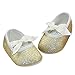 Aivtalk Infant Baby Prewalker Soft Sole Walking Flat Shoes Sparkly Ribbon Anti Slip Moccasins Size 11 Golden