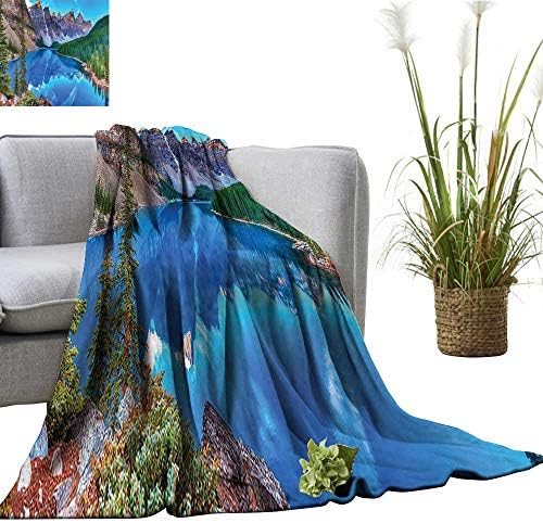 YOYI Digital Printing Blanket Mora Lake Sunrise Banff Park Clear Sky Reflecti Colorful Picture Better Deeper Sleep 35"x60"