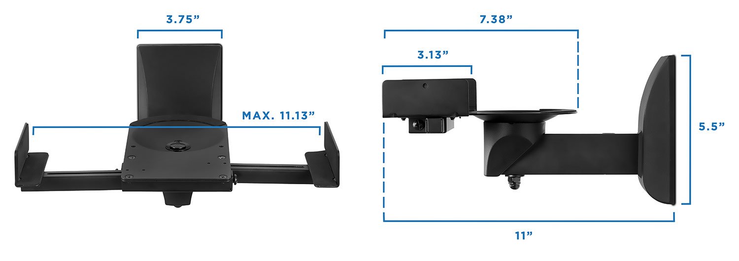 MountIt! Speaker Wall Mounts, Pair of Universal Side Clamping
