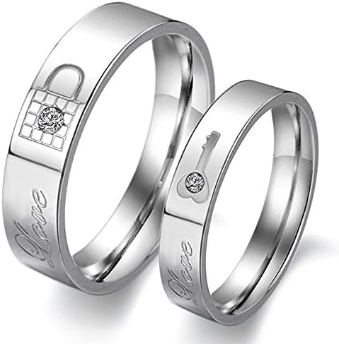 Global JewelryHeartbeat Rings for Couples I Love You More I Love You Most Matching Promise Rings Wedding Bands Sets for Him and Her with Box Titanium Stainless Steel Comfort Fit