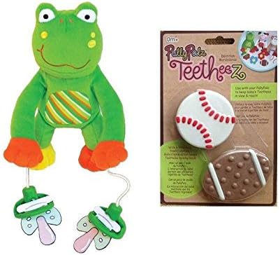 Pullypalz Interactive Puddles the Frog Pacifier Holder and Sports Teetheez Set