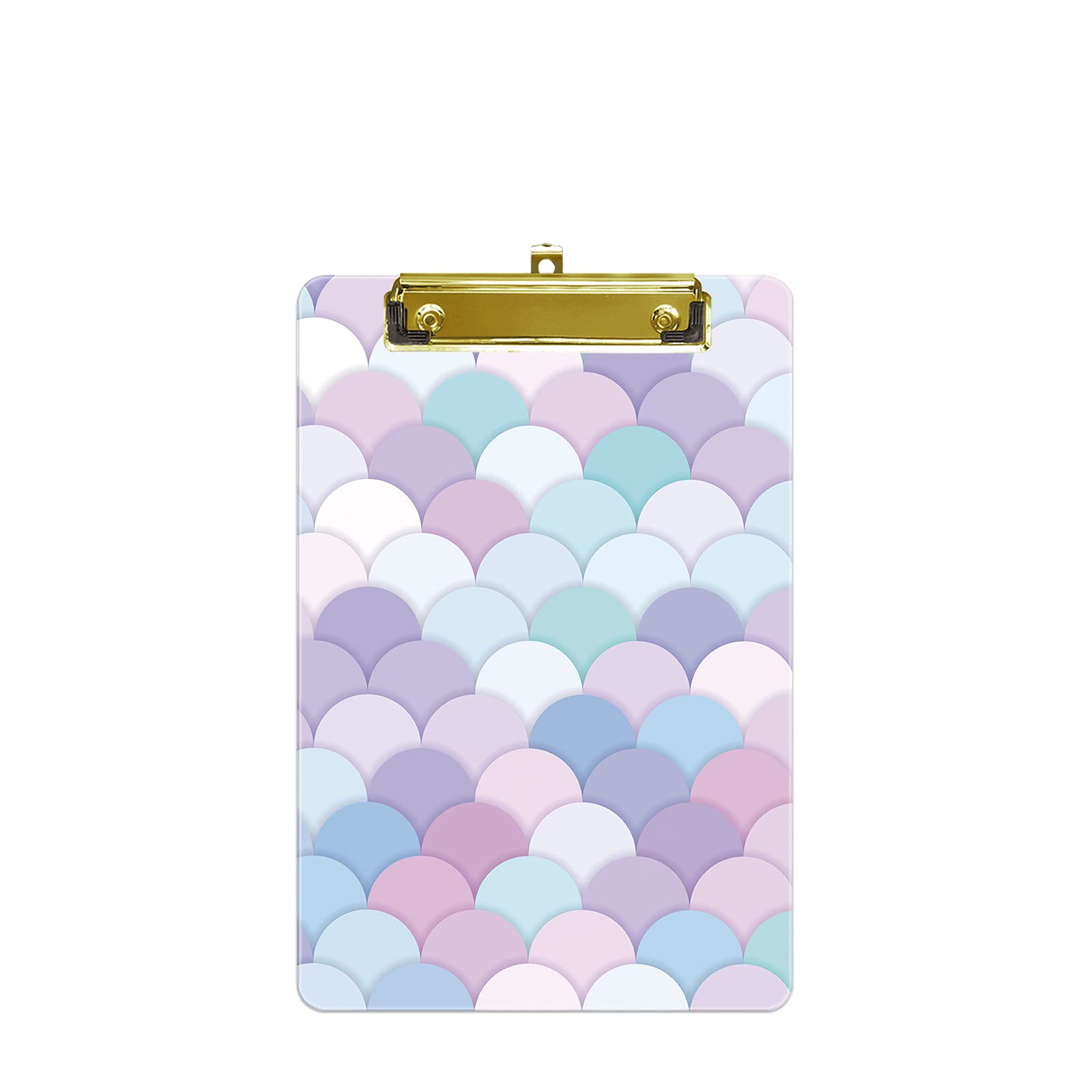 Hnogri Small Plastic Clipboard, Fashion Design A5 Size Memo Clipboards for Students, Kid, Women, Office, School, Low Profile Clip, Cute Custom Pattern, Mini Clipboard Size 6" x 9", Art Flake